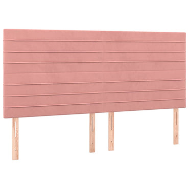 vidaXL Kopfteil Rosa 160 x 5 x 118/128 cm Samt