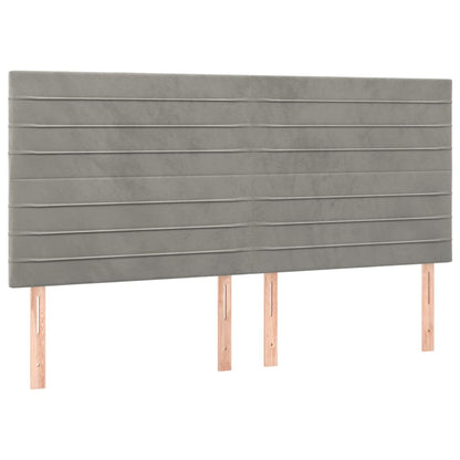 vidaXL Kopfteil Hellgrau 200 x 5 x 118/128 cm Samt