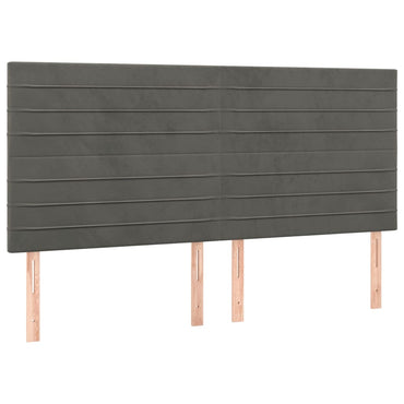 vidaXL Kopfteil Dunkelgrau 200 x 5 x 118/128 cm Samt