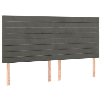 vidaXL Kopfteil Dunkelgrau 200 x 5 x 118/128 cm Samt