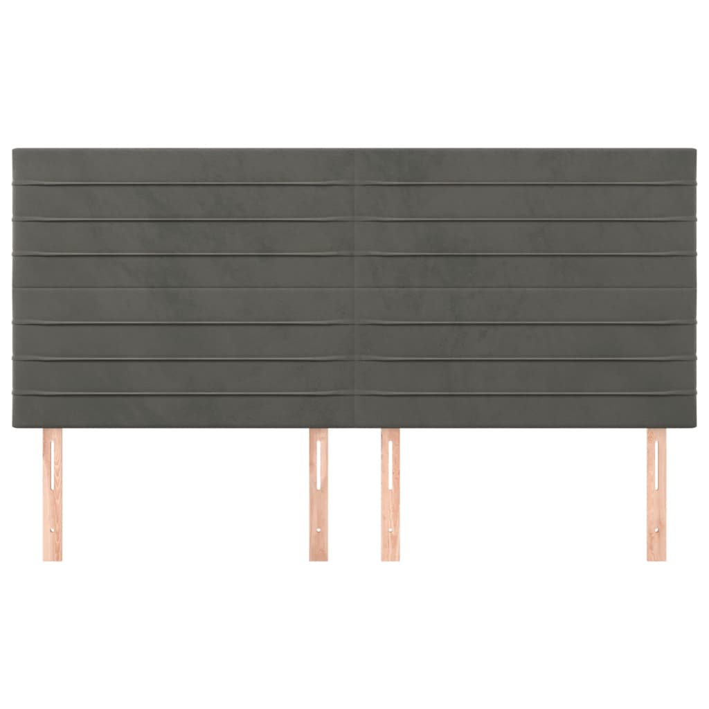 vidaXL Kopfteil Dunkelgrau 200 x 5 x 118/128 cm Samt