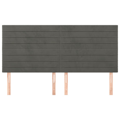vidaXL Kopfteil Dunkelgrau 200 x 5 x 118/128 cm Samt