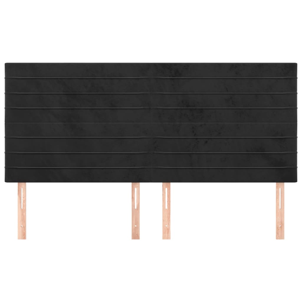 vidaXL Kopfteil Schwarz 200 x 5 x 118/128 cm Samt