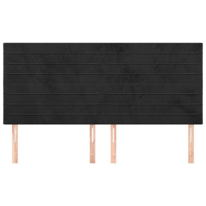 vidaXL Kopfteil Schwarz 200 x 5 x 118/128 cm Samt