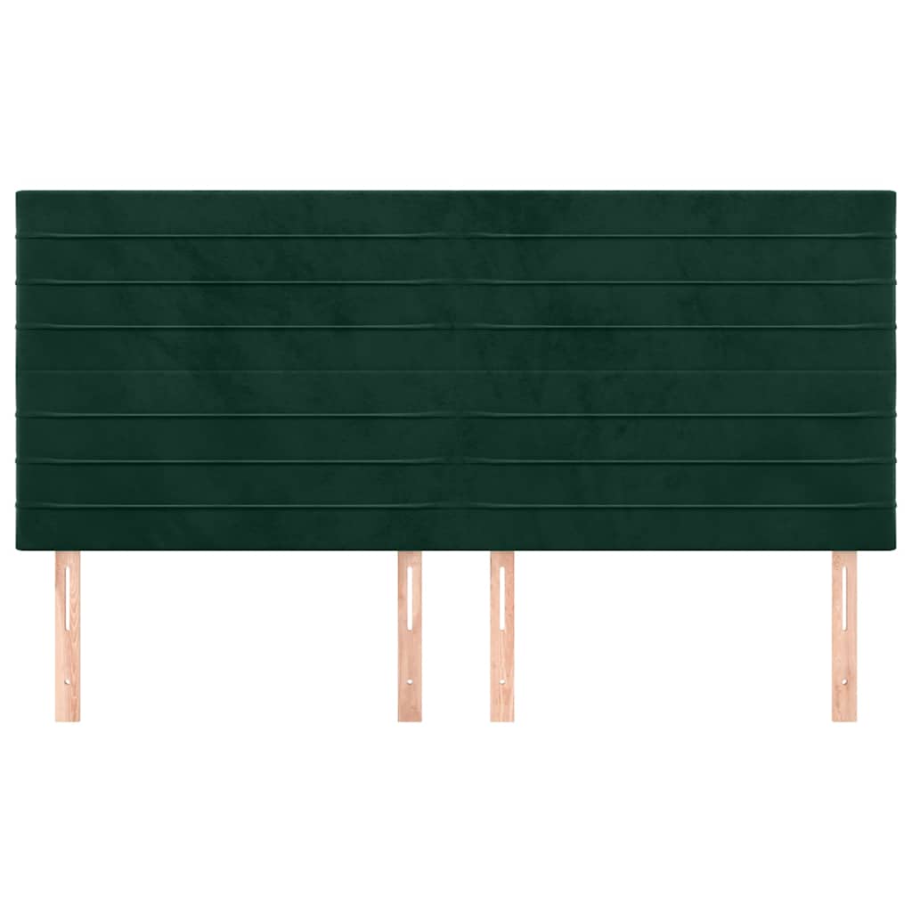 vidaXL Kopfteil Dunkelgrün 200 x 5 x 118/128 cm Samt