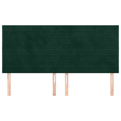 vidaXL Kopfteil Dunkelgrün 200 x 5 x 118/128 cm Samt