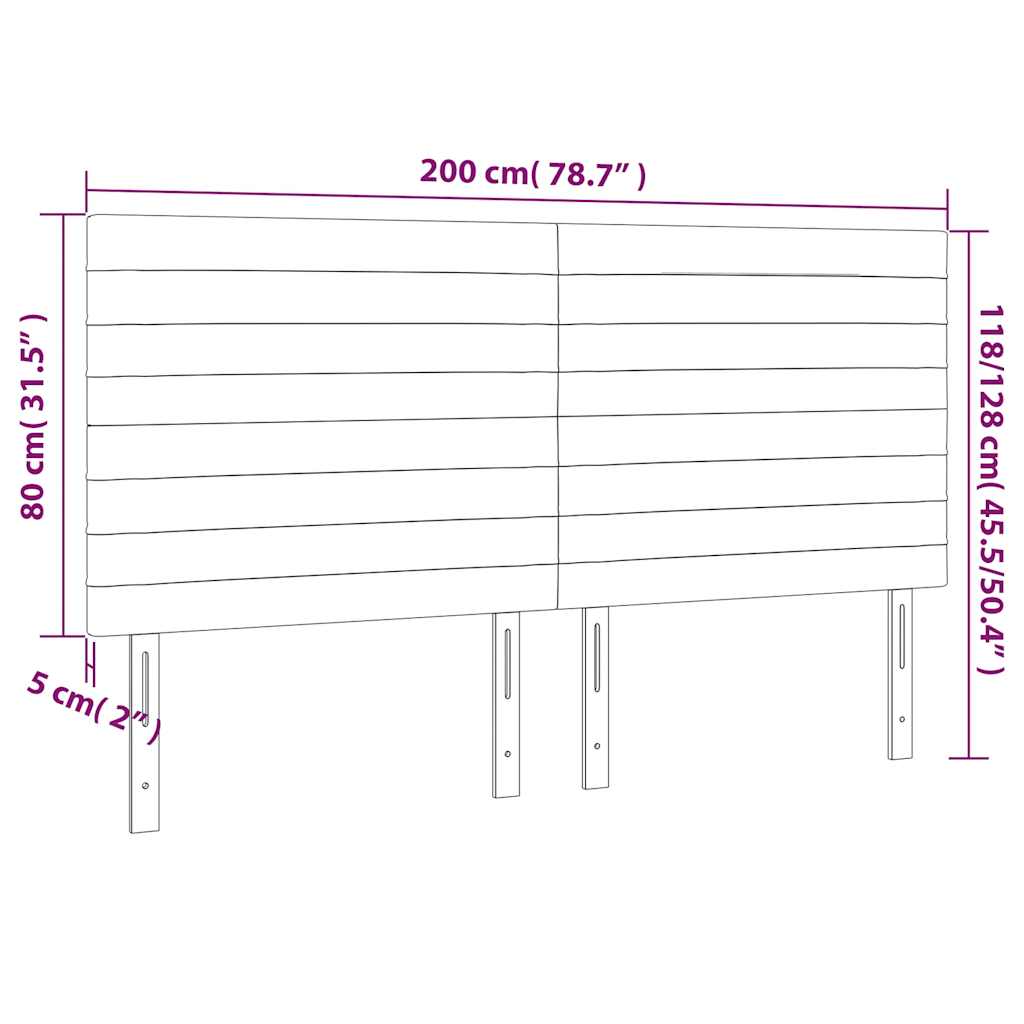 vidaXL Kopfteil Dunkelgrün 200 x 5 x 118/128 cm Samt
