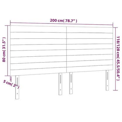 vidaXL Kopfteil Dunkelgrün 200 x 5 x 118/128 cm Samt