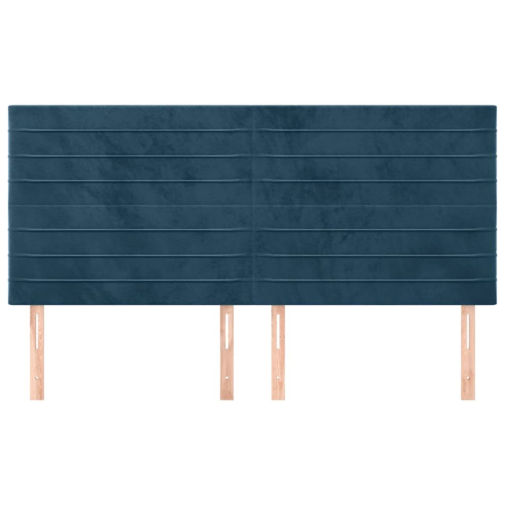 vidaXL Kopfteil Dunkelblau 200 x 5 x 118/128 cm Samt
