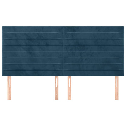 vidaXL Kopfteil Dunkelblau 200 x 5 x 118/128 cm Samt