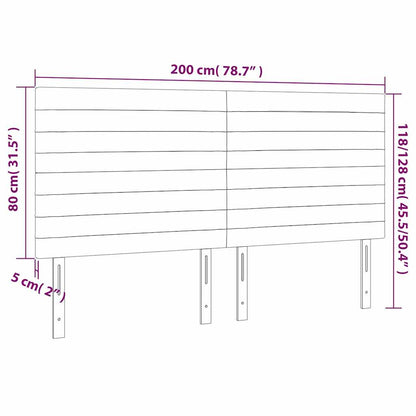 vidaXL Kopfteil Dunkelblau 200 x 5 x 118/128 cm Samt
