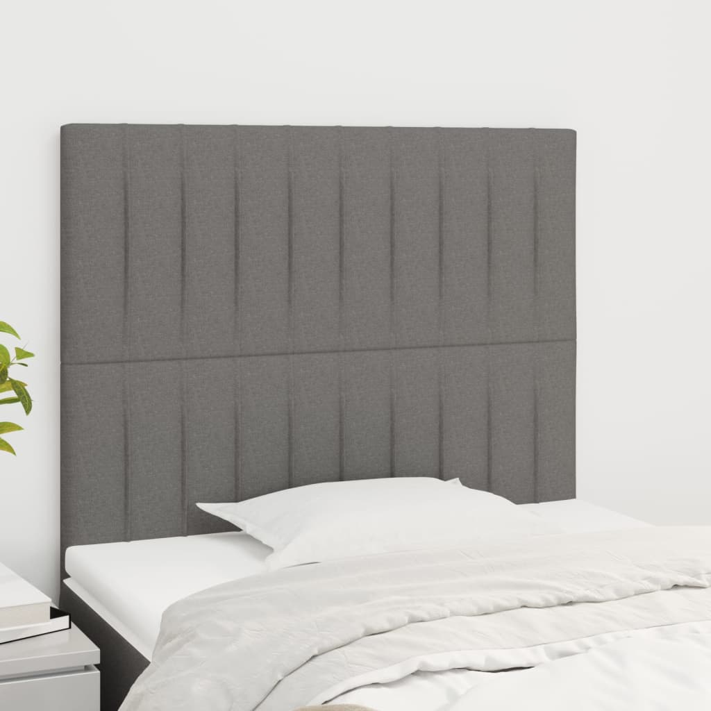 vidaXL Kopfteil Dunkelgrau 80 x 5 x 118/128 cm Stoff