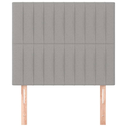 vidaXL Kopfteil Hellgrau 100 x 5 x 118/128 cm Stoff