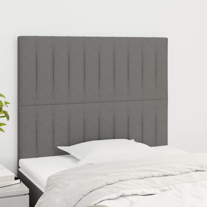 vidaXL Kopfteil Dunkelgrau 100 x 5 x 118/128 cm Stoff
