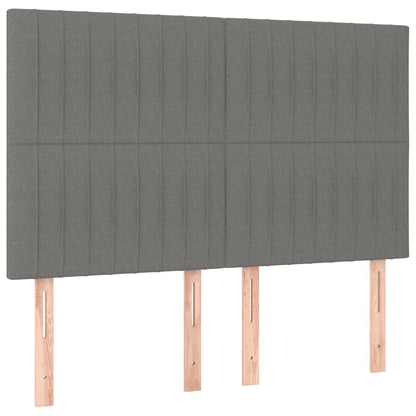 vidaXL Kopfteil Dunkelgrau 144 x 5 x 118/128 cm Stoff