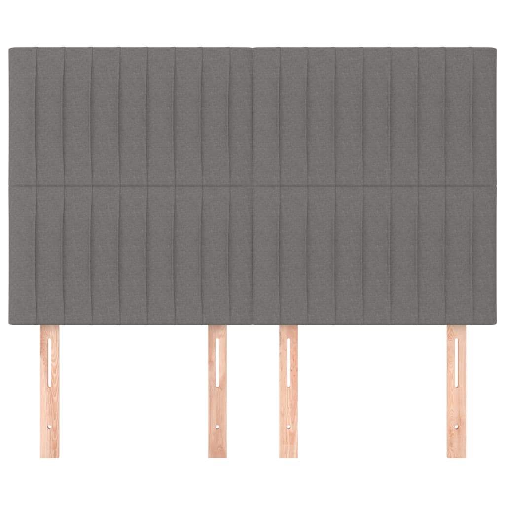 vidaXL Kopfteil Dunkelgrau 144 x 5 x 118/128 cm Stoff