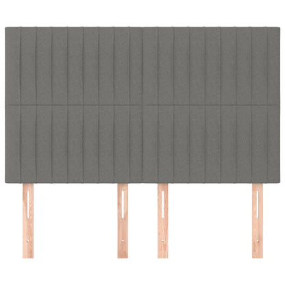 vidaXL Kopfteil Dunkelgrau 144 x 5 x 118/128 cm Stoff