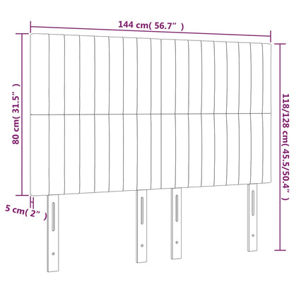 vidaXL Kopfteil Dunkelgrau 144 x 5 x 118/128 cm Stoff