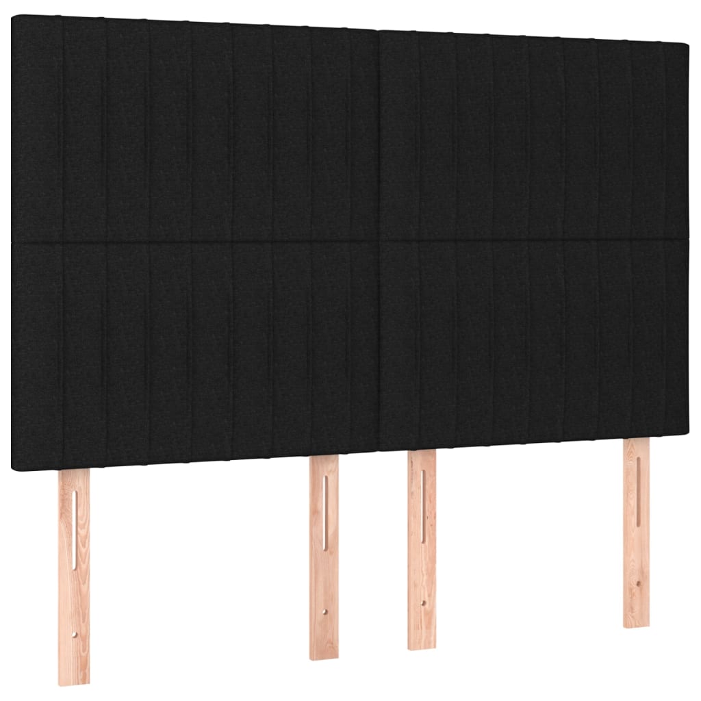 vidaXL Kopfteil Schwarz 144x5x118/128 cm Stoff