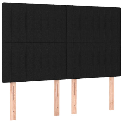vidaXL Kopfteil Schwarz 144x5x118/128 cm Stoff