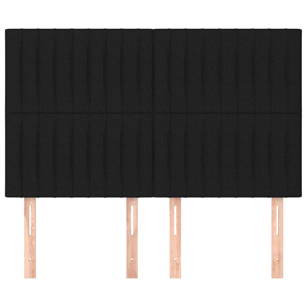 vidaXL Kopfteil Schwarz 144x5x118/128 cm Stoff