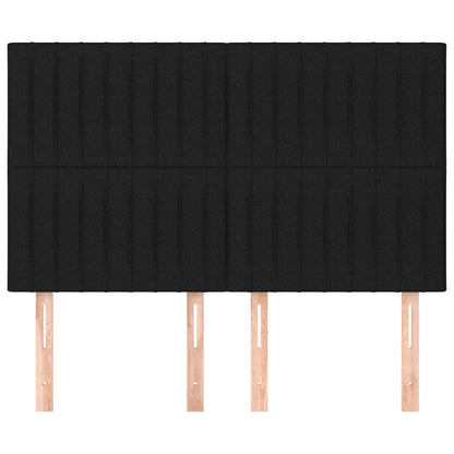 vidaXL Kopfteil Schwarz 144x5x118/128 cm Stoff