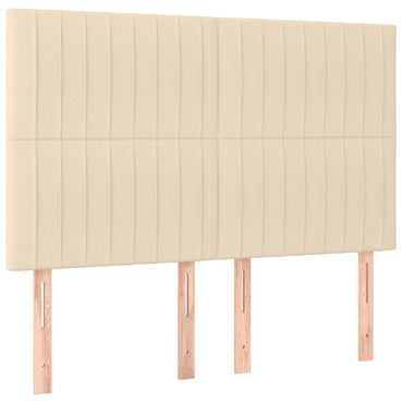 vidaXL Kopfteil Creme 144x5x118/128 cm Stoff