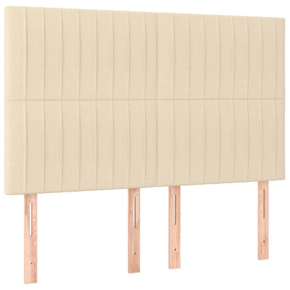 vidaXL Kopfteil Creme 144x5x118/128 cm Stoff