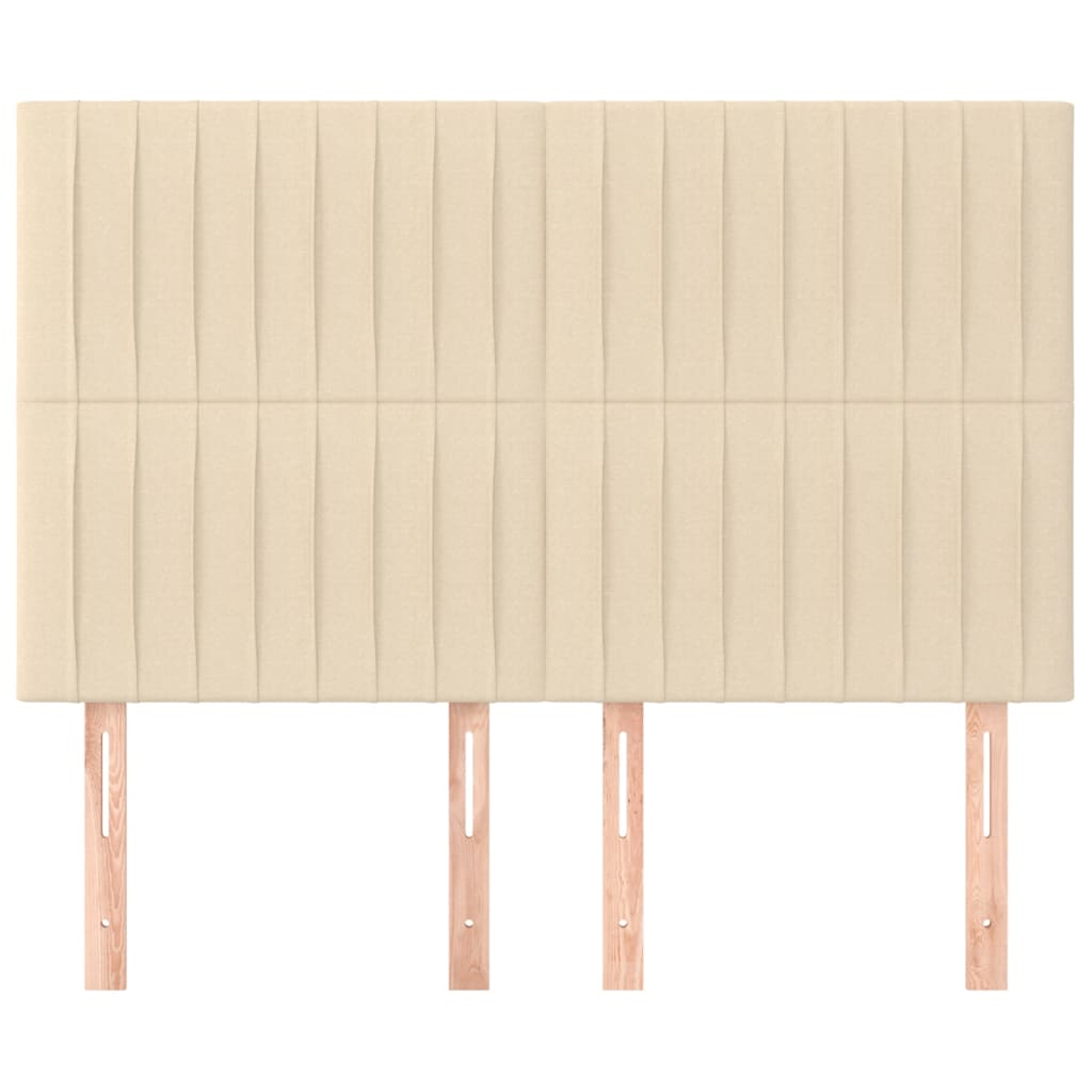 vidaXL Kopfteil Creme 144x5x118/128 cm Stoff
