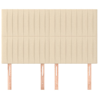 vidaXL Kopfteil Creme 144x5x118/128 cm Stoff