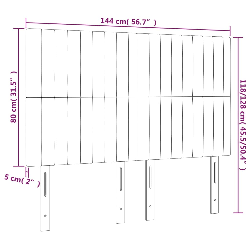 vidaXL Kopfteil Creme 144x5x118/128 cm Stoff