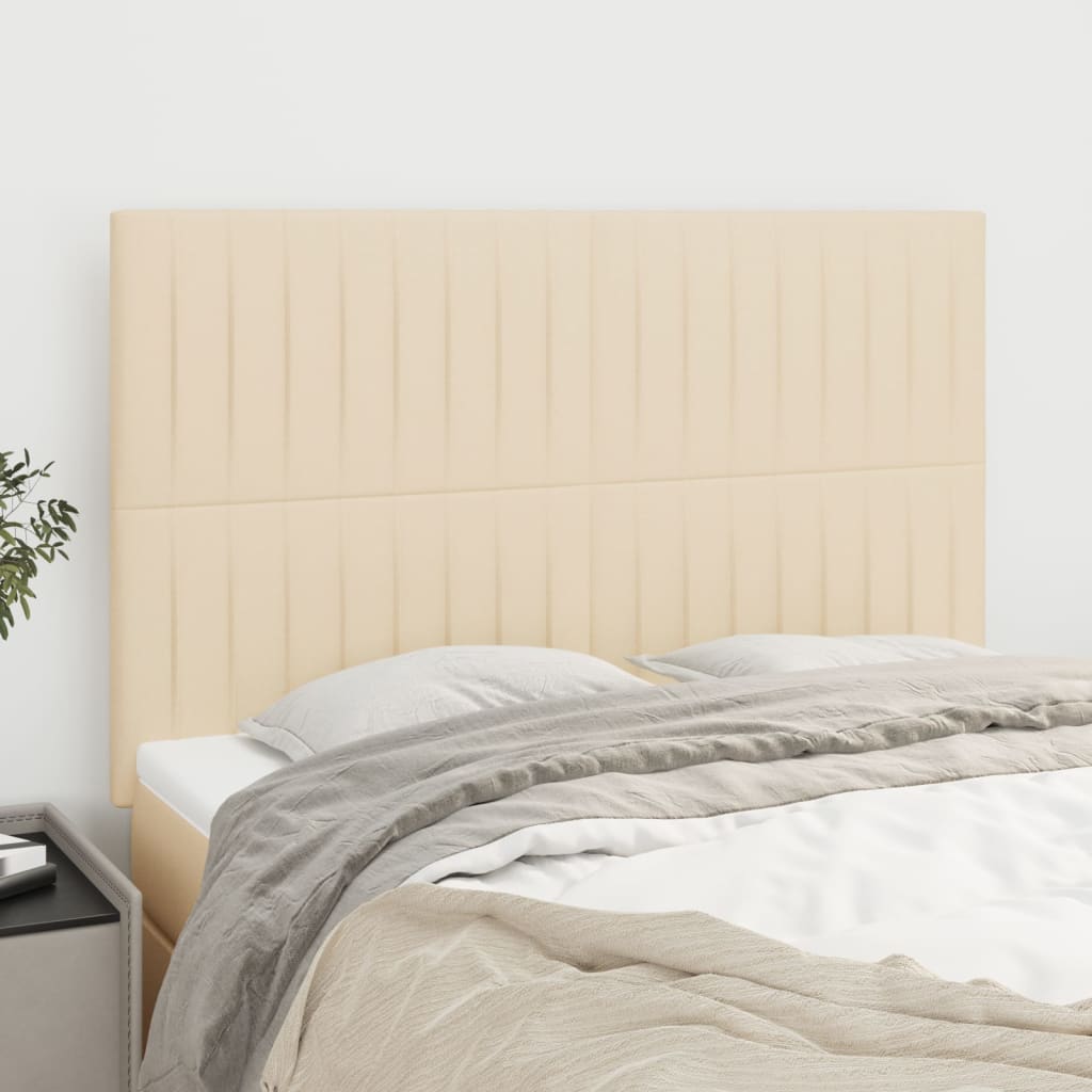 vidaXL Kopfteil Creme 144x5x118/128 cm Stoff