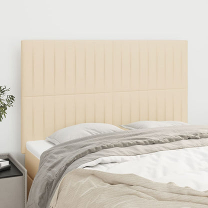 vidaXL Kopfteil Creme 144x5x118/128 cm Stoff