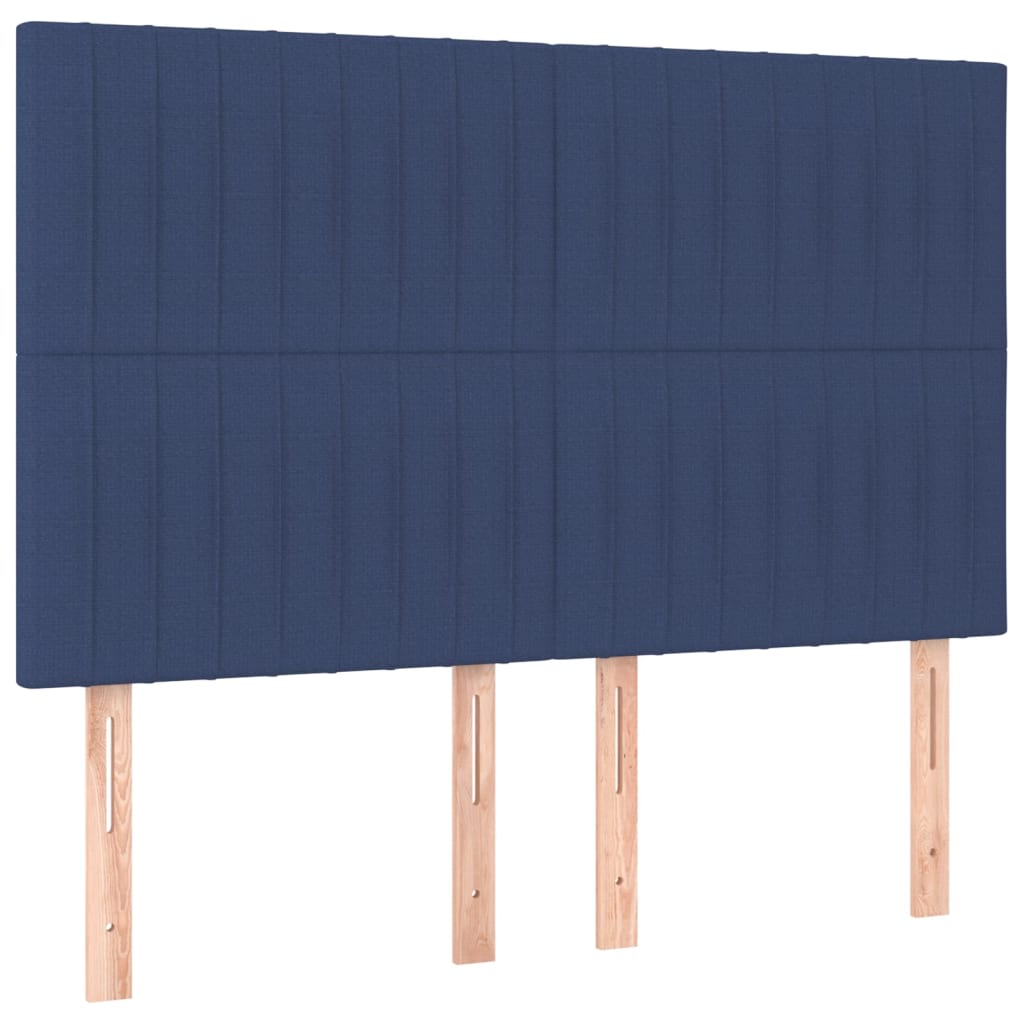 vidaXL Kopfteil Blau 144x5x118/128 cm Stoff