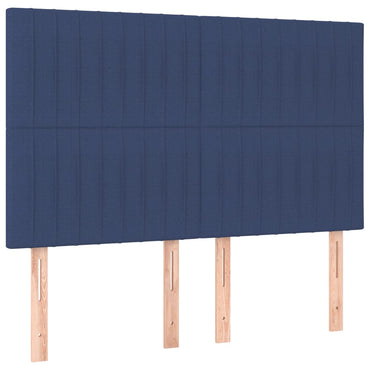 vidaXL Kopfteil Blau 144x5x118/128 cm Stoff
