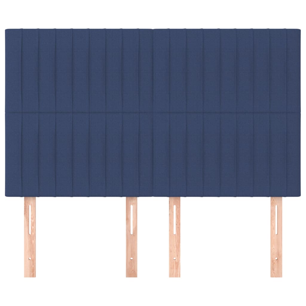 vidaXL Kopfteil Blau 144x5x118/128 cm Stoff