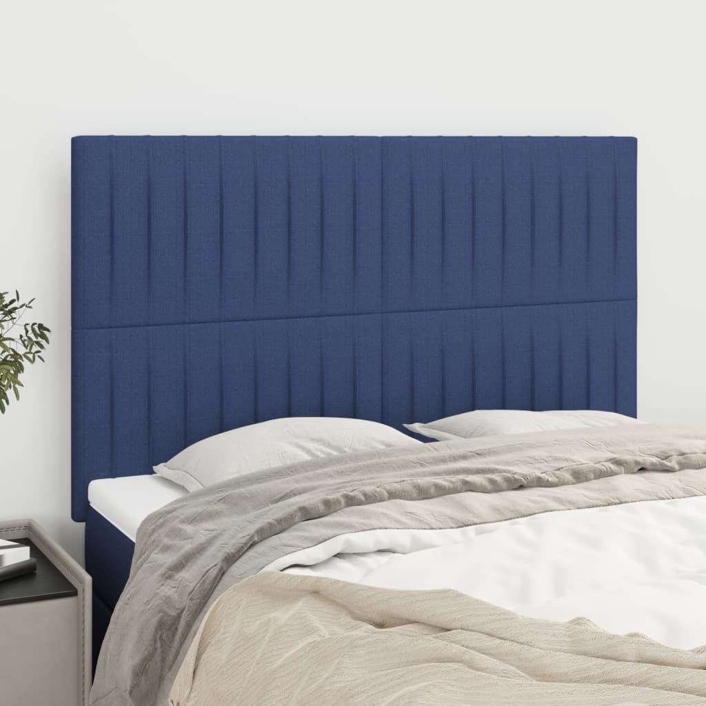 vidaXL Kopfteil Blau 144x5x118/128 cm Stoff