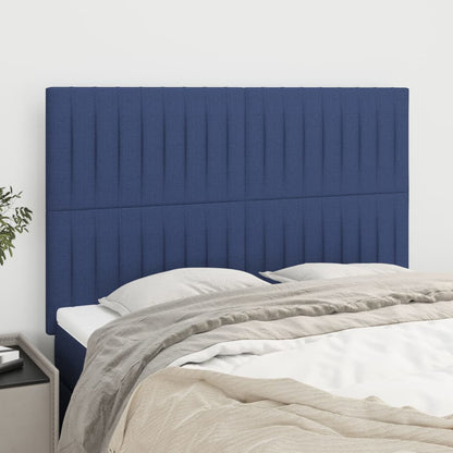 vidaXL Kopfteil Blau 144x5x118/128 cm Stoff