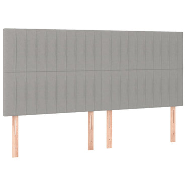 vidaXL Kopfteil Hellgrau 160 x 5 x 118/128 cm Stoff