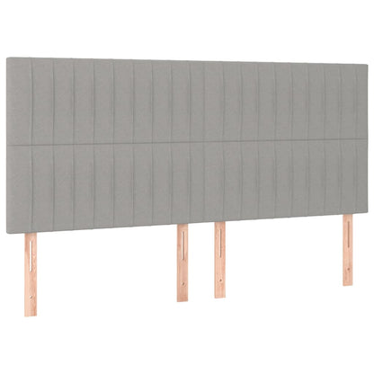 vidaXL Kopfteil Hellgrau 160 x 5 x 118/128 cm Stoff