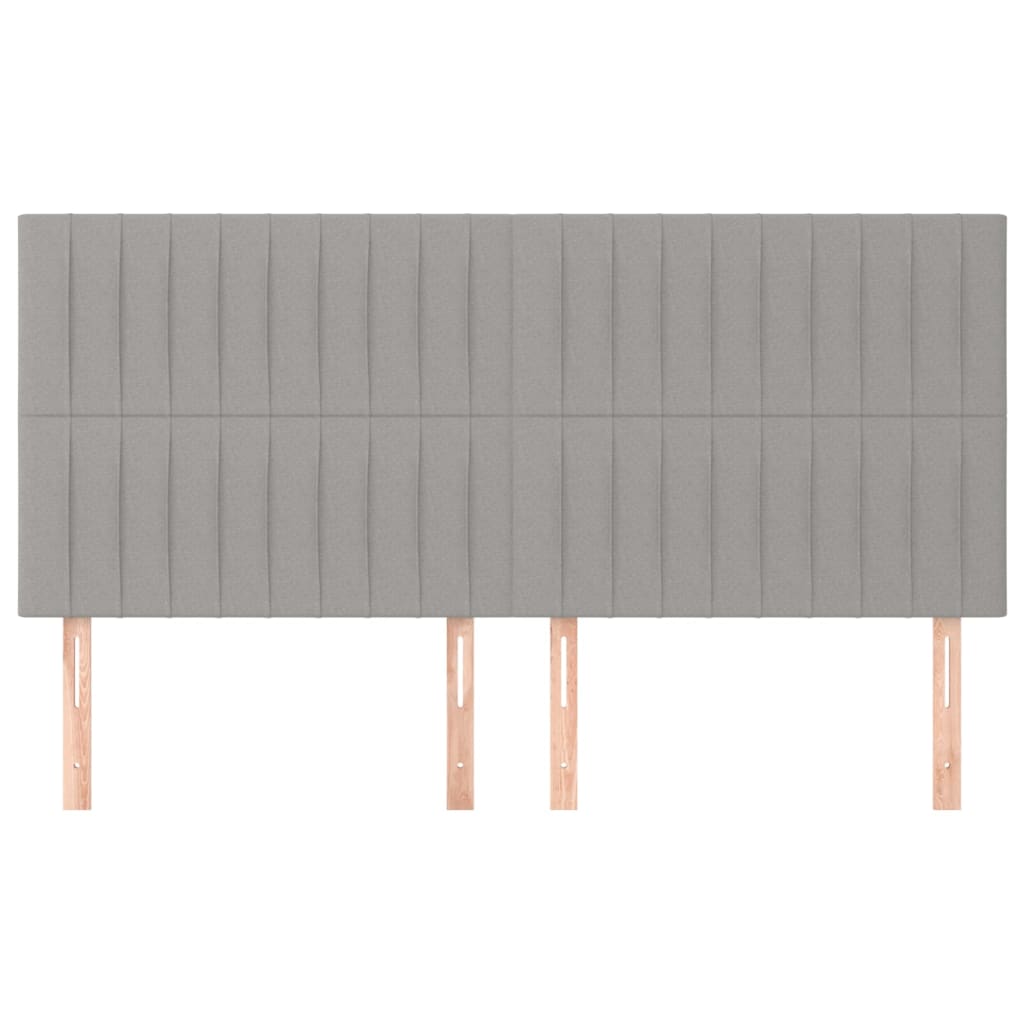 vidaXL Kopfteil Hellgrau 160 x 5 x 118/128 cm Stoff
