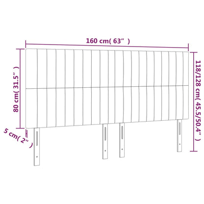 vidaXL Kopfteil Hellgrau 160 x 5 x 118/128 cm Stoff