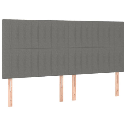 vidaXL Kopfteil Dunkelgrau 160 x 5 x 118/128 cm Stoff