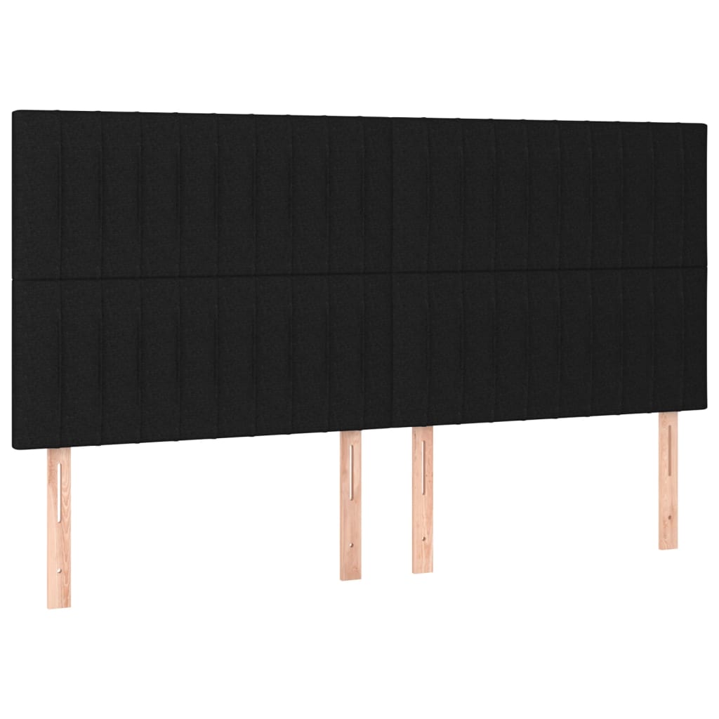 vidaXL Kopfteil Schwarz 160 x 5 x 118/128 cm Stoff