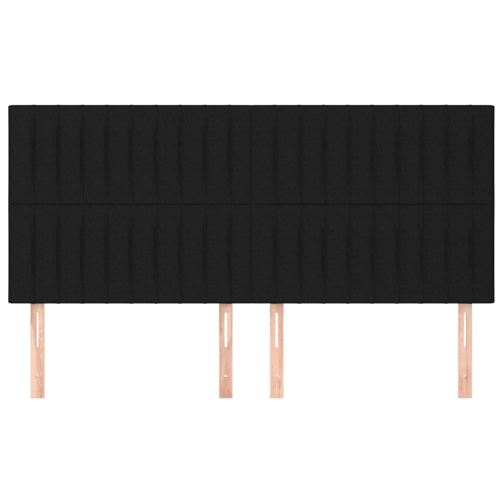 vidaXL Kopfteil Schwarz 160 x 5 x 118/128 cm Stoff