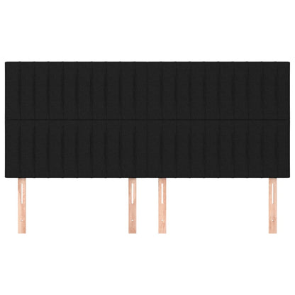 vidaXL Kopfteil Schwarz 160 x 5 x 118/128 cm Stoff