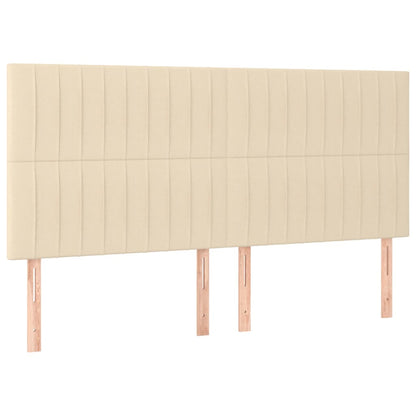 vidaXL Kopfteil Creme 160x5x118/128 cm Stoff