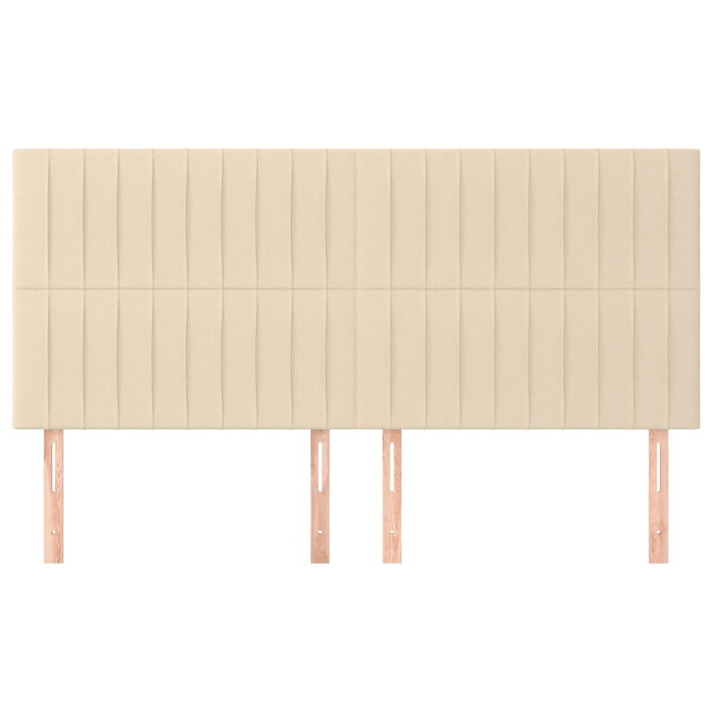 vidaXL Kopfteil Creme 160x5x118/128 cm Stoff