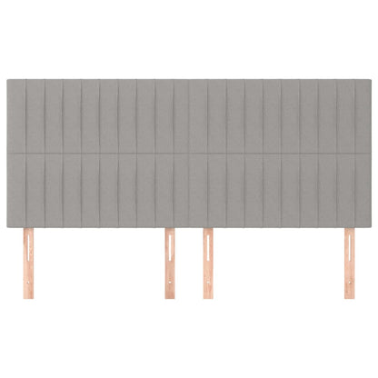 vidaXL Kopfteil Hellgrau 180 x 5 x 118/128 cm Stoff