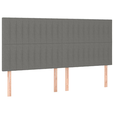 vidaXL Kopfteil Dunkelgrau 180 x 5 x 118/128 cm Stoff